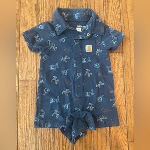 Carhartt baby boys’ “tools” one-piece romper with collar. Size 3M. Worn twice.